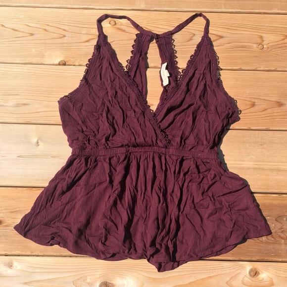 Burgundy LA Hearts Halter top Pacsun - Picture 1 of 5